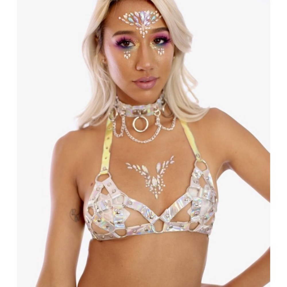 Space Case Holographic Body Harness Top - Picture 5 of 6